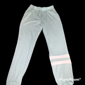 White Birch Joggers Medium Mint Green White Stripes Loungewear Comfy Soft